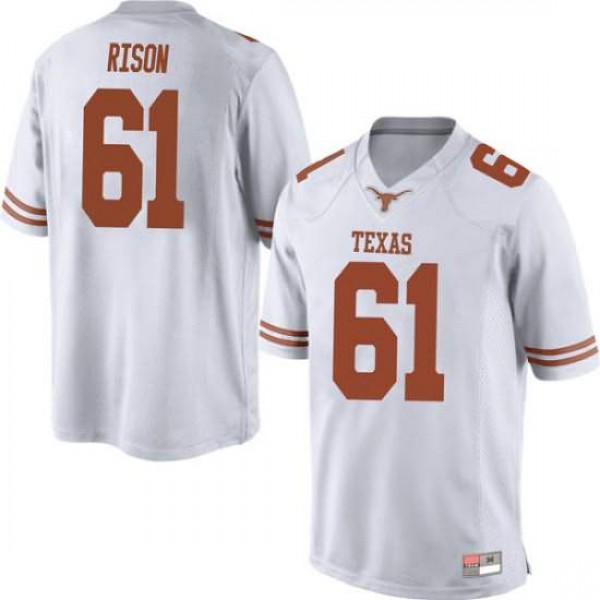 Mens University of Texas #61 Ishan Rison Game Jersey White